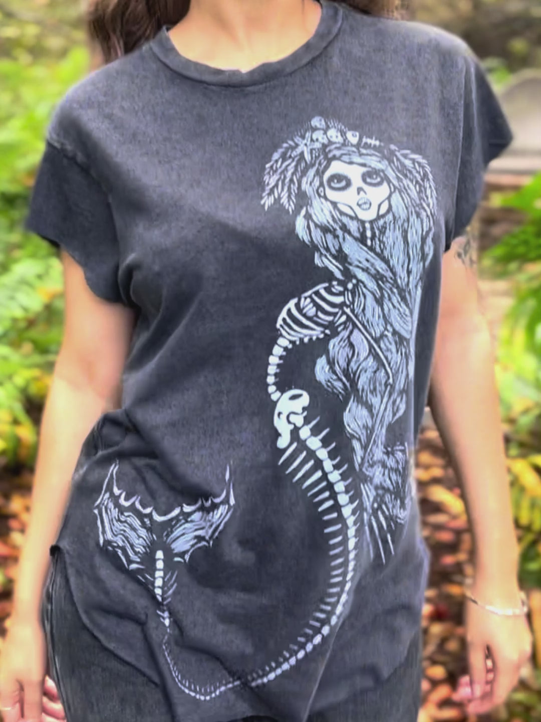 Streetwear model walking with Mermaid Tee 