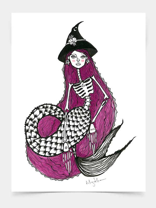 Mermaid Witch with Purple Hair