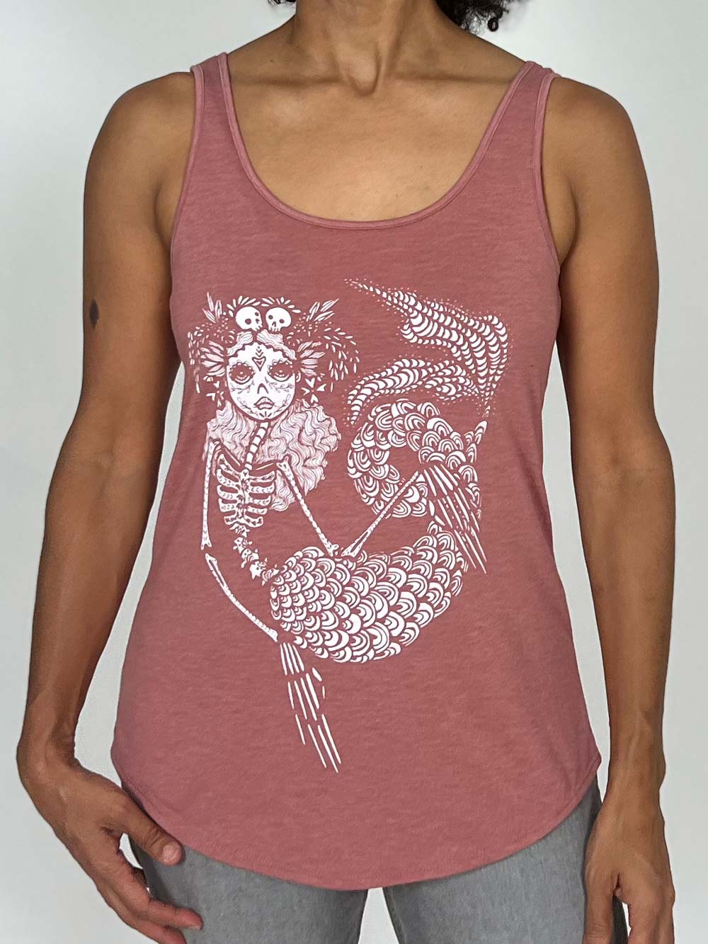 Catrina Mermaid Tank Top, Mauve Color