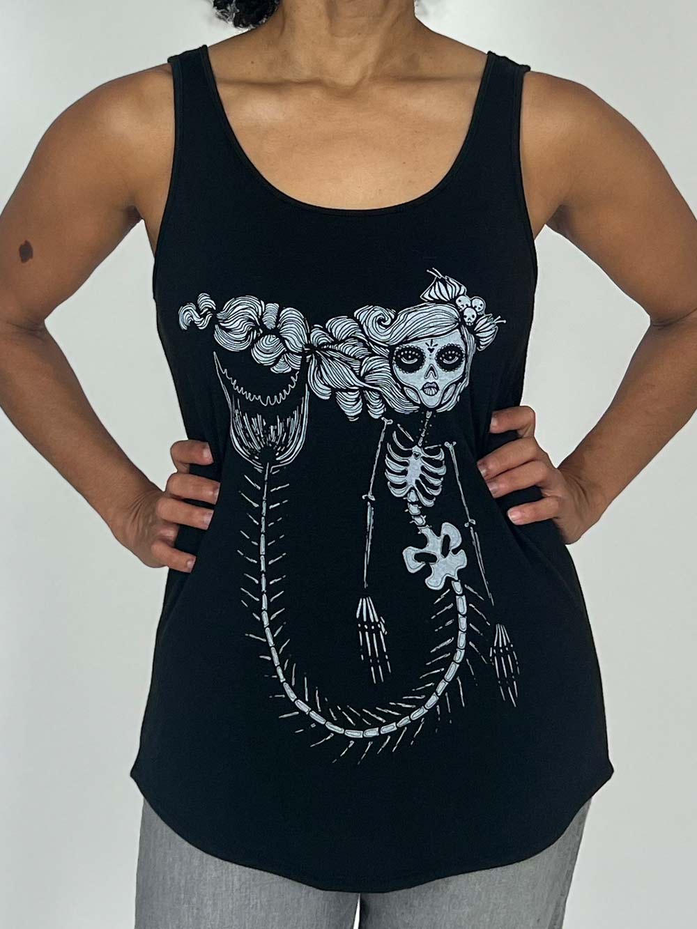 Sugar Skull Mermaid Tank Top