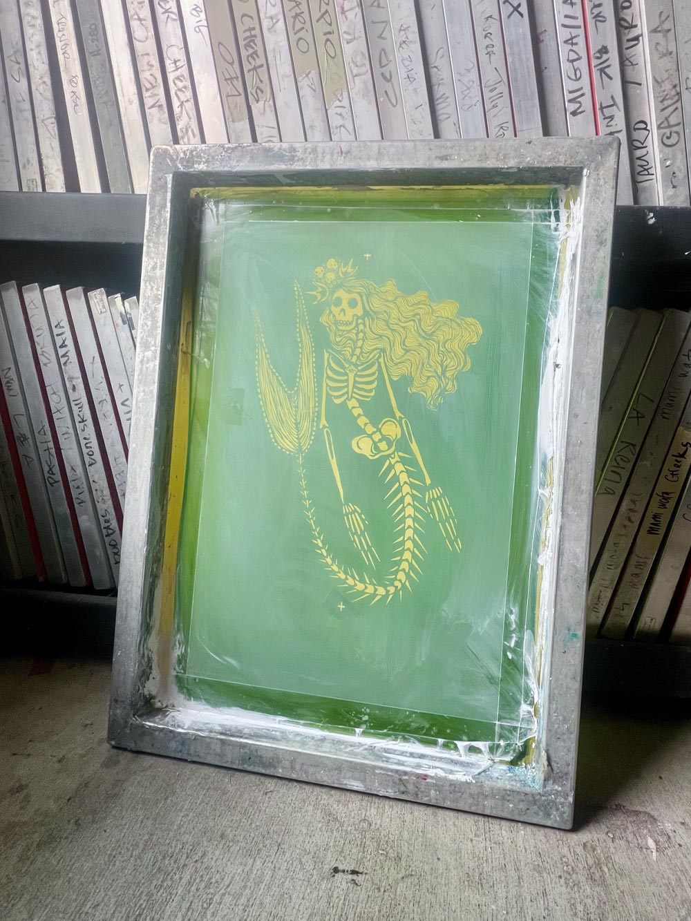 Skeleton Mermaid Tee | Hand-drawn | Mazu