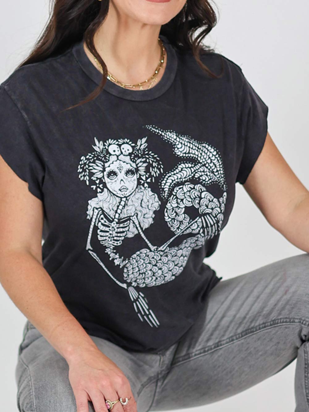 Cute Skeleton Mermaid Tee