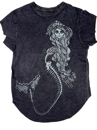 Skeleton Mermaid Graphic Tee w/ cool tail