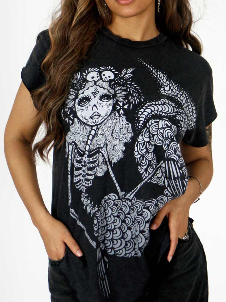 Sugar Skull Mermaid Tee