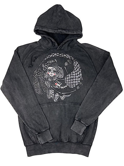 Mineral Wash Black Mermaid Hoodie
