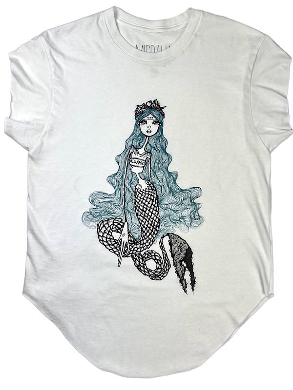Aquarius Zodiac Mermaid Graphi Tee