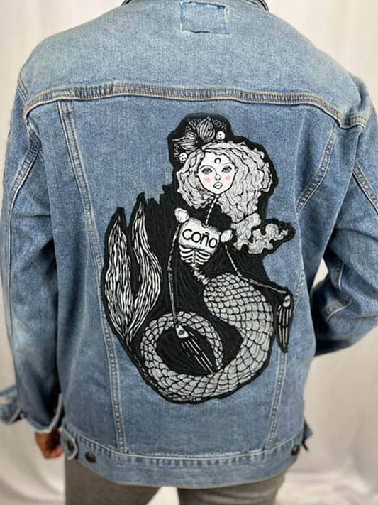 Denim Jacket Coño Mermaid Patch