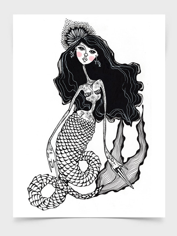 Virgo Zodiac Mermaid