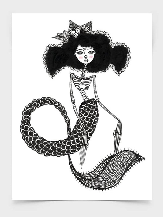 Skeleton Mermaid Print