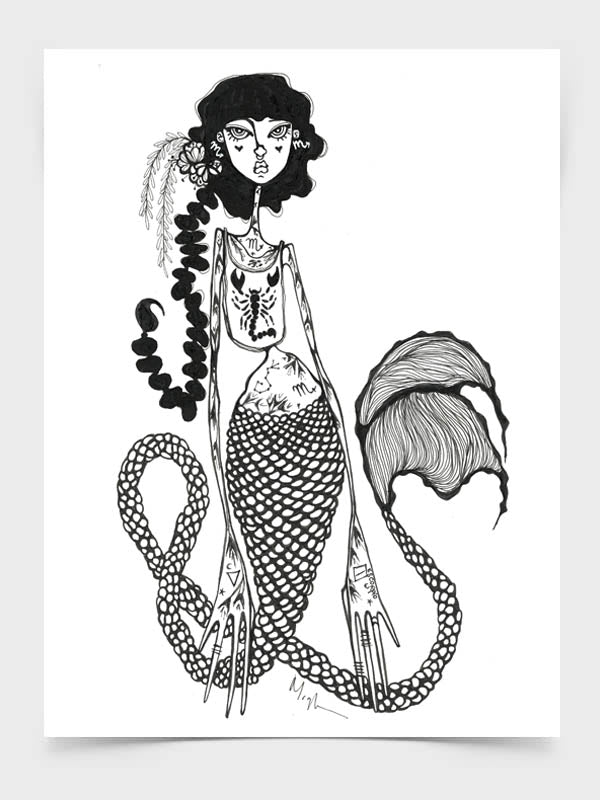 Scorpio Mermaid Art Print
