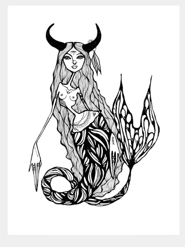 Taurus Zodiac Mermaid Print