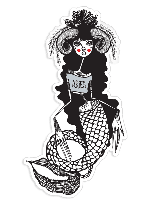 Vinyl Sticker Aries Mermaid