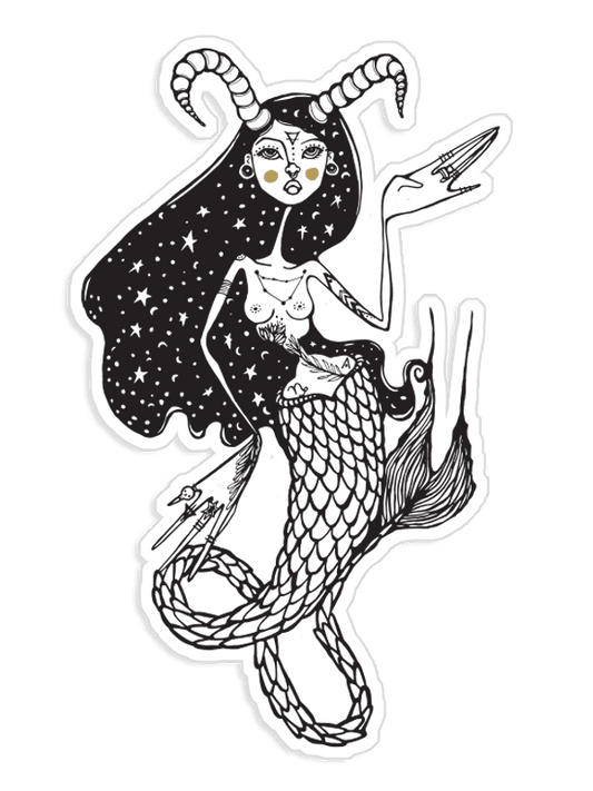 Vinyl Sticker Capricorn mermaid