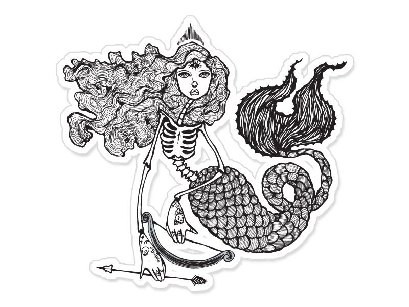 Vinyl Sticker Sagittarius Mermaid Zodiac