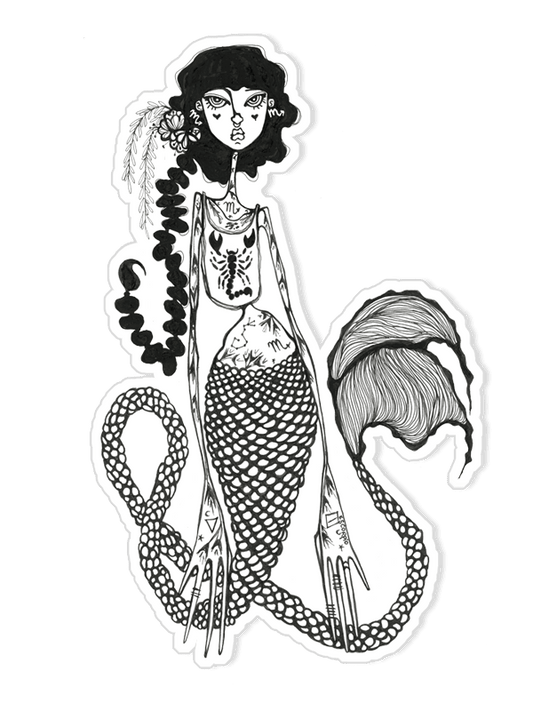 Vinyl Sticker Scorpio Zodiac Mermaid