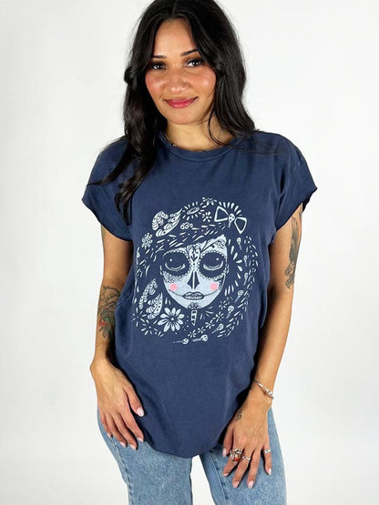 Sugar Skull Reza Graphic Boyfriend Tee