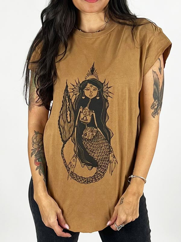 Libra Zodiac Mermaid Graphic Tee