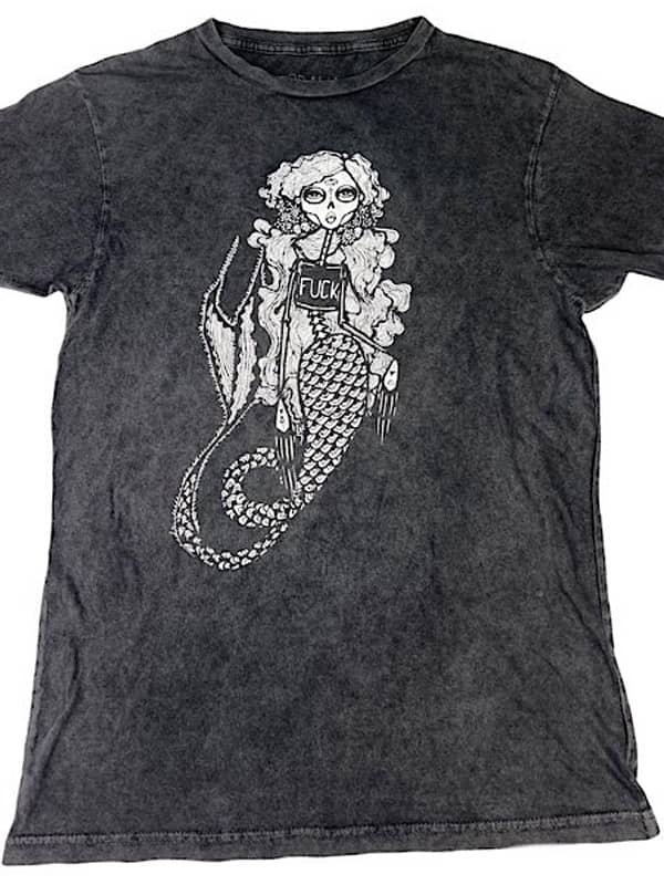 Sugar Skull Mermaid Vintage Shirt F**K