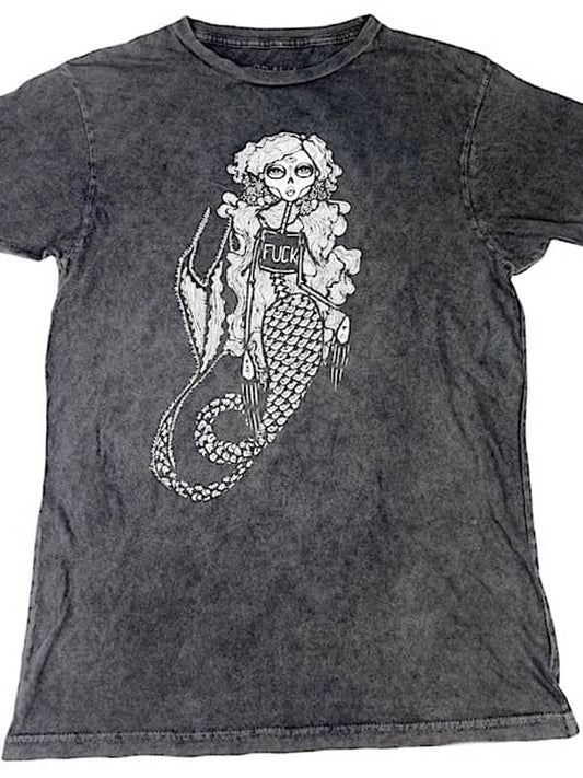 Sugar Skull Mermaid Vintage Shirt F**K