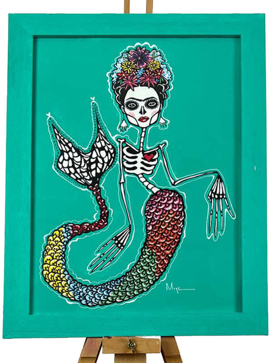 Frida la Muerta Mermaid, Teal Color