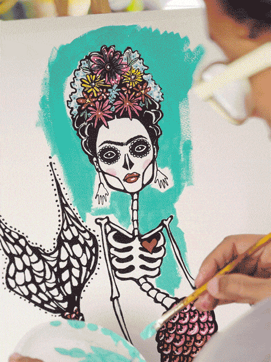 A Painted Print - Frida la Muerta