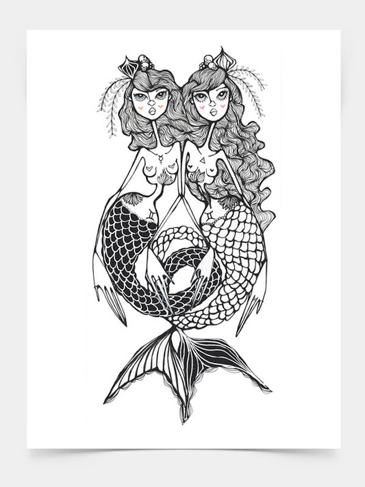 Gemini Mermaid Print