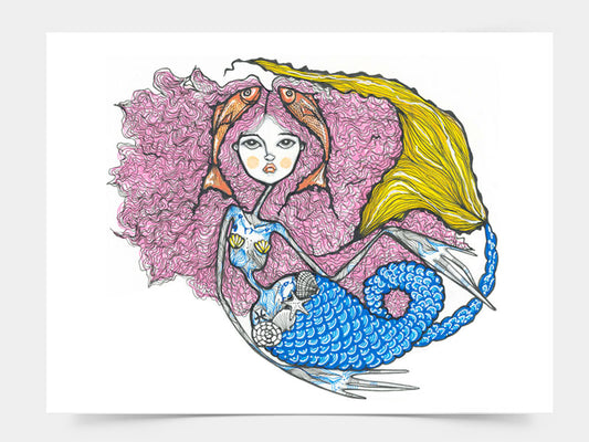Zodiac Piscis Mermaid Print